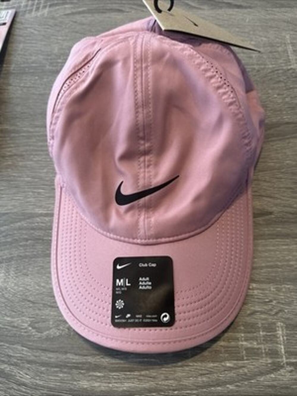 Nike Dri Fit Hat Size M /L Featherlight Club Cap FB5682-699 Elemental Pink NWT